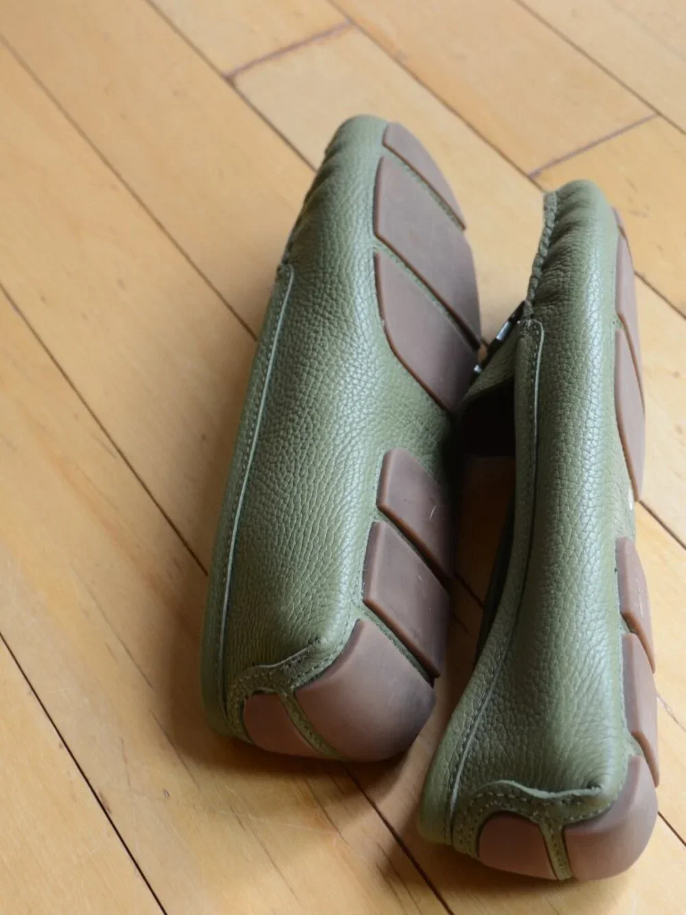Tory Burch Women's Green Leather Logo Slip-On Loafer Flats Size 10M
